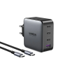 СЗУ UGREEN CD226 USB-A+3*USB-C 100W GaN с кабелем USB-C 100W, серый